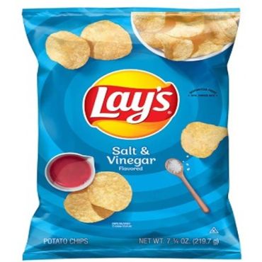 Lays Potato Chips, 204Gm, Salt and Vinegar, 15 Pieces Per Carton